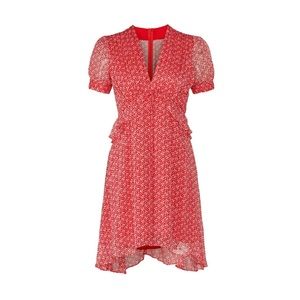 The Kooples Red Short-Sleeve Dress with White Flowers